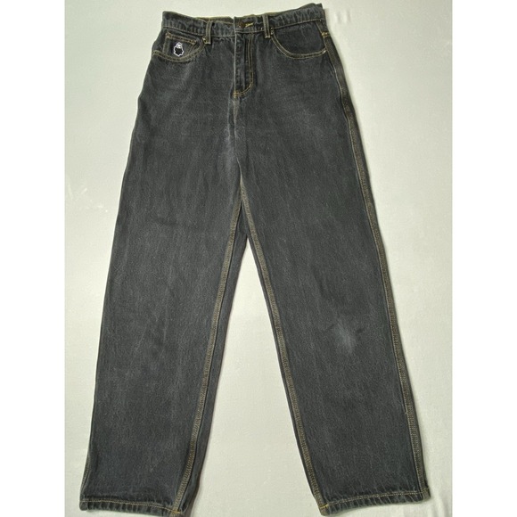 NNSNS Other - NNSNS Bigfoot Jeans 28x28 Black Baggy Skate Denim Embroidered Y2K